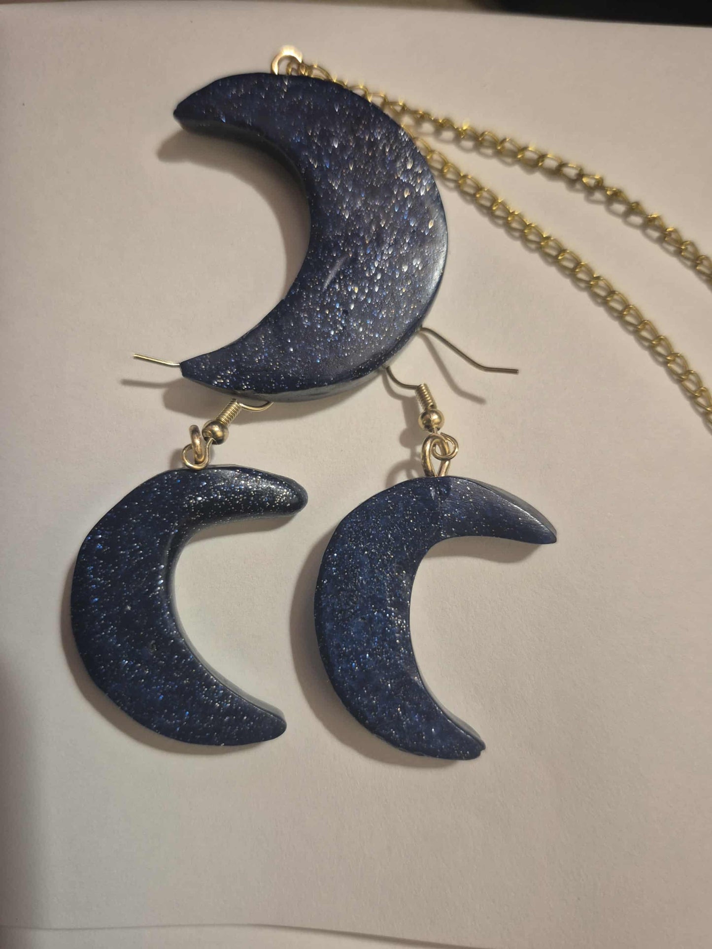 Galaxy Moon necklace & earrings set