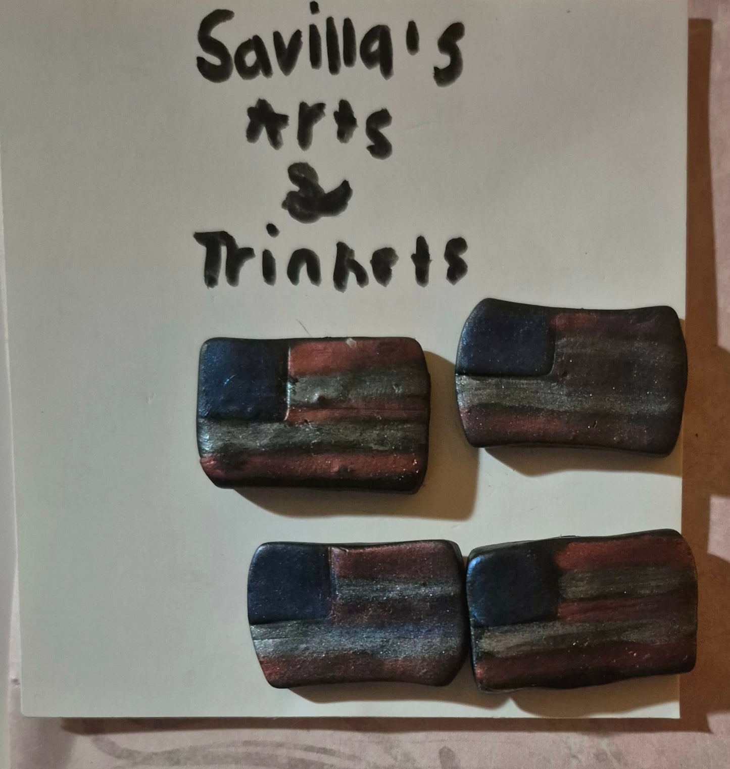 4 Ragged American flag magnets