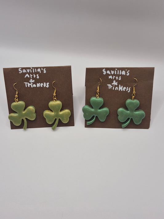 Pearlescent Shamrock Earrings!