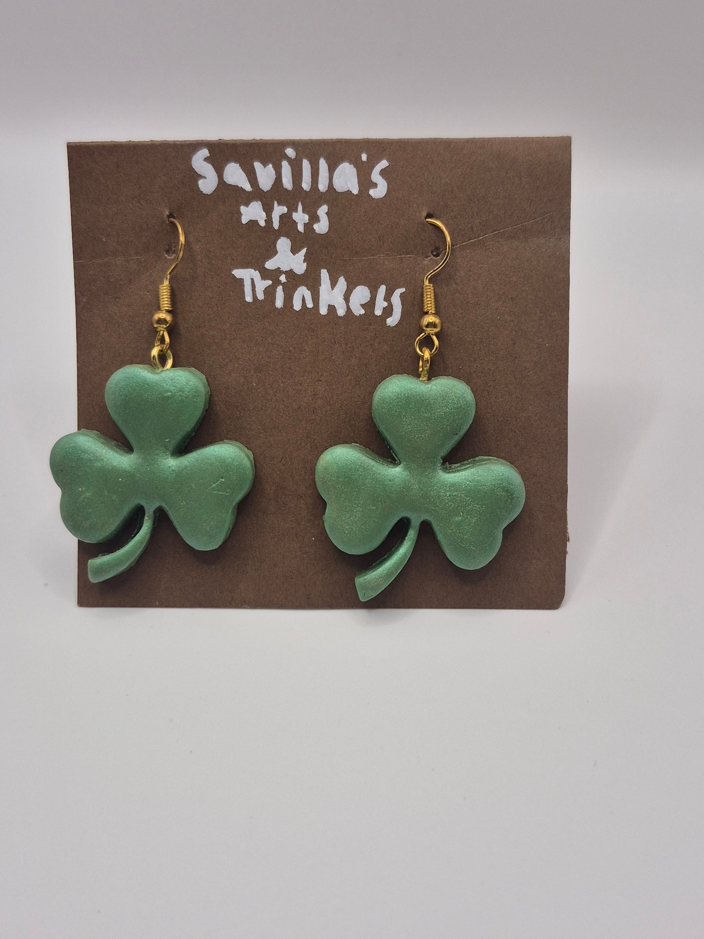 Pearlescent Shamrock Earrings!