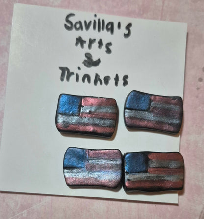 4 Ragged American flag magnets