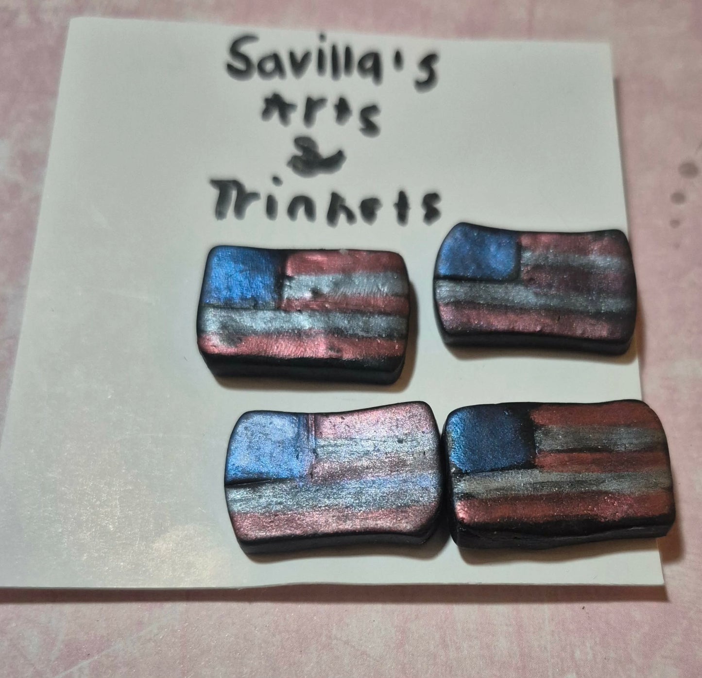 4 Ragged American flag magnets