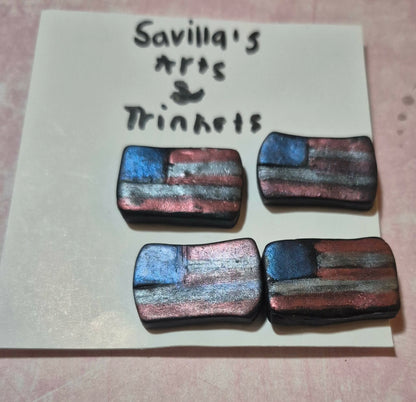 4 Ragged American flag magnets