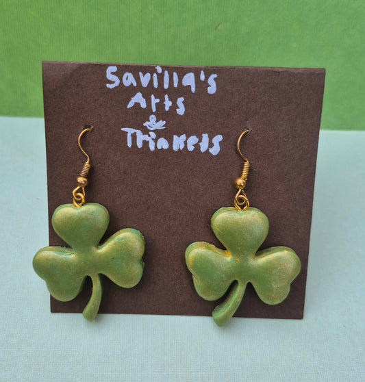 Pearlescent Shamrock Earrings!
