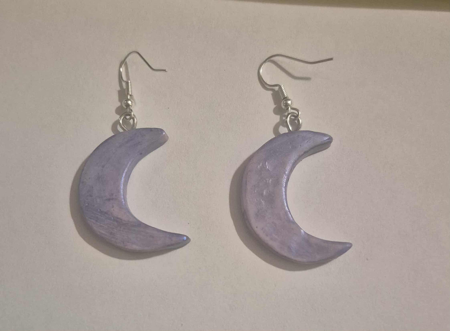 Polymer clay iridescence moon set necklace & earrings