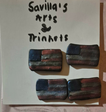 4 Ragged American flag magnets