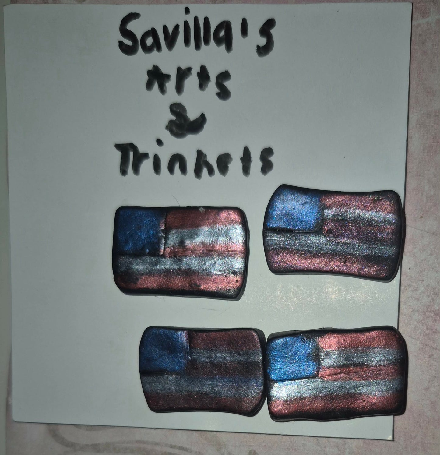4 Ragged American flag magnets