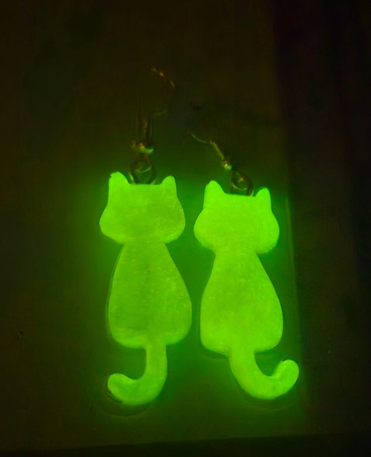 🐱✨ Toasty Kitty Earrings, Cute by Day, Glowing by Night!