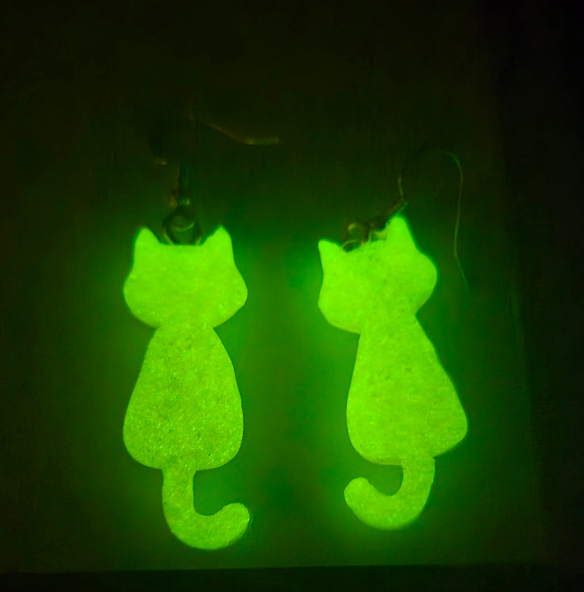 🐱✨ Toasty Kitty Earrings, Cute by Day, Glowing by Night!